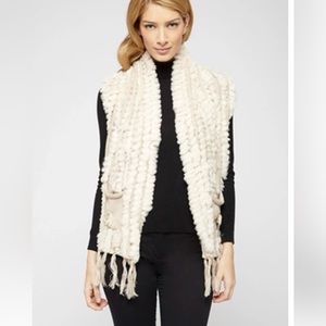 Belle Fare "The Lenzen" Rex Rabbit Fur and Wool Vest. Size Small.